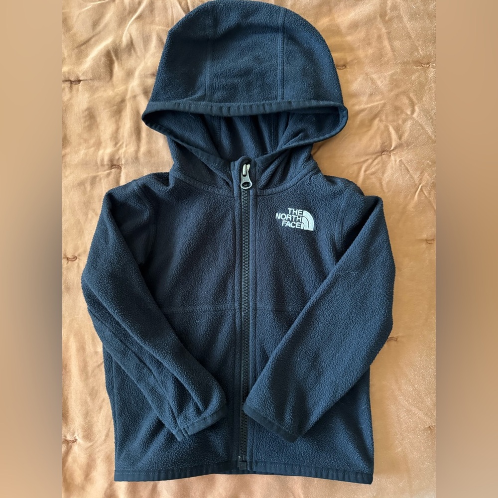 The north face glacier fleece zip hoodie 12-18 month black